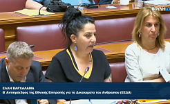 Η Β΄Αντιπρόεδρος της ΕΕΔΑ Έλλη Βαρχαλαμά στη Βουλή