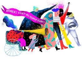Picture with the slogan "Women's Rights are Human Rights"