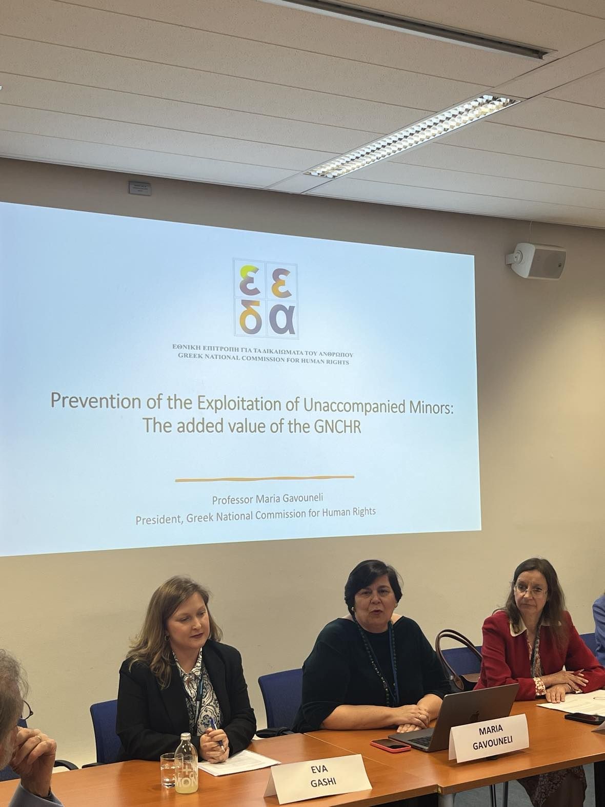 The panel of the side event on child trafficking